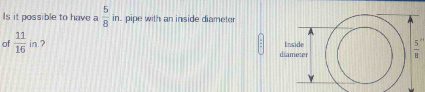 Is it possible to have a  5/8  in. pipe with an inside diameter
of  11/16  in.?