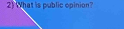 What is public opinion?