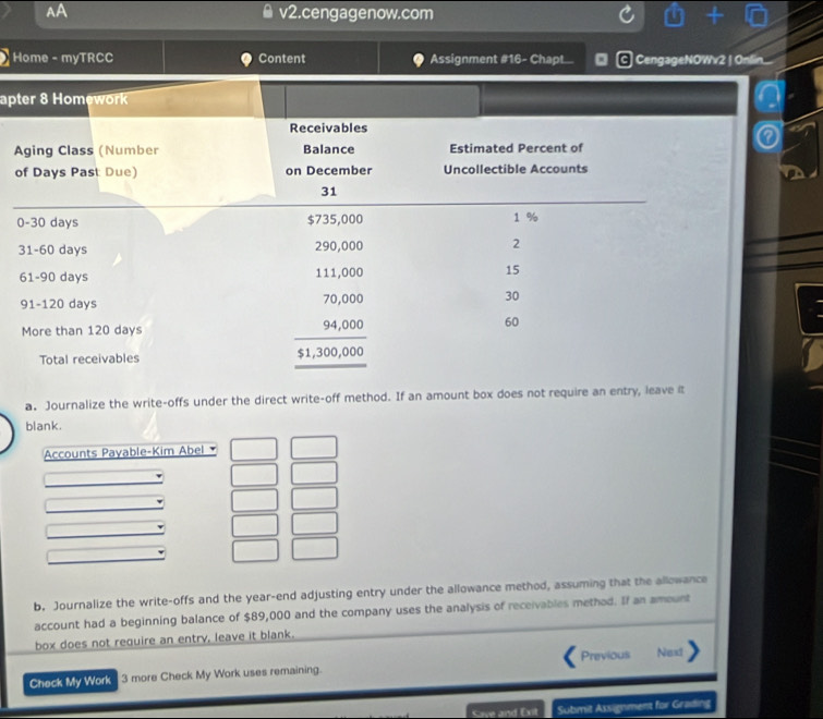 Solved: AA v2.cengagenow.com Home - myTRCC Content Assignment #16 ...
