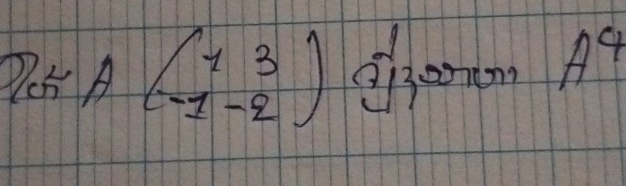 PCE A beginpmatrix 1&3 -1&-2endpmatrix
A^4