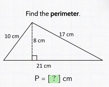 Find the perimeter.
P= 1 ? C r