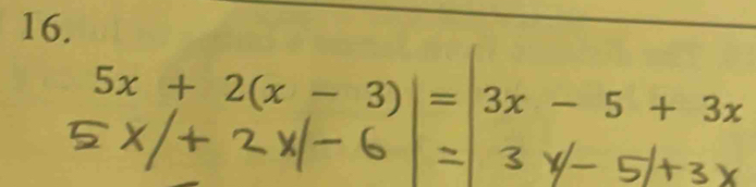 5x+2(x-3)=|3x-5+3x