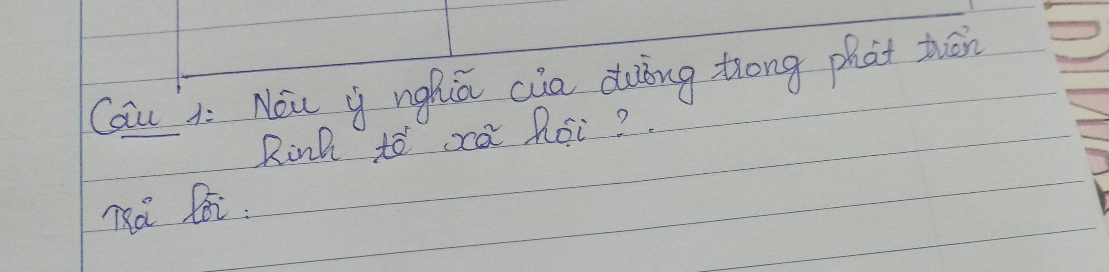 Cau i Nǒi i nghiā cia dung trong phat tuān 
Rinh to xa hoi? 
ma lei.