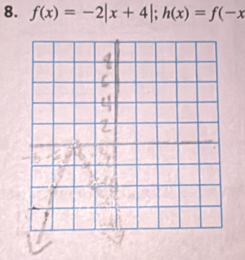 f(x)=-2|x+4|; h(x)=f(-x