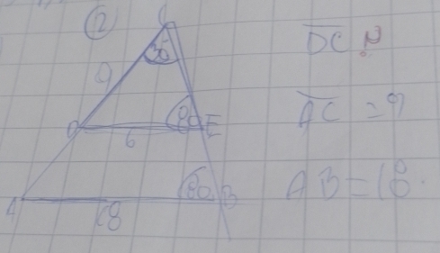 DC 1 3
ed
6 E overline AC=9
AB=10°
A 18