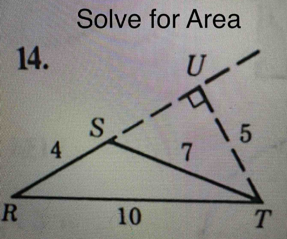 Solve for Area