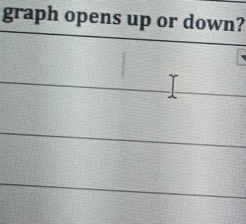 graph opens up or down?