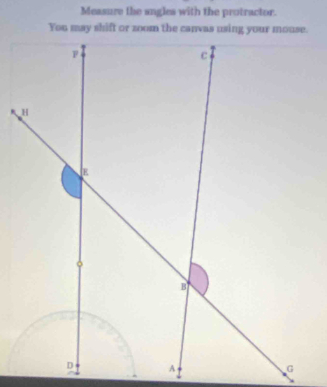 Measure the angles with the protractor.