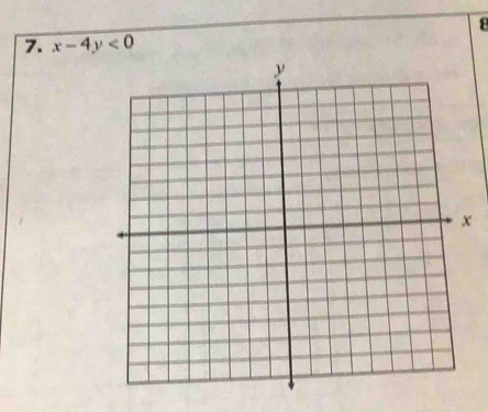 8 
7. x-4y<0</tex>