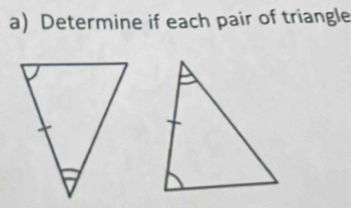 Determine if each pair of triangle