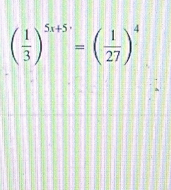 ( 1/3 )^5x+5· =( 1/27 )^4