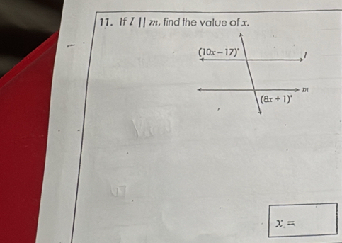 If I||m. , find the value of x.
x=