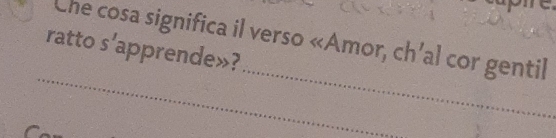 Che cosa significa il verso «Amor, ch’al cor gentil s' 
ratto apprende»? 
_ 
_