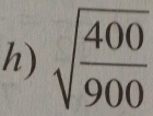 sqrt(frac 400)900