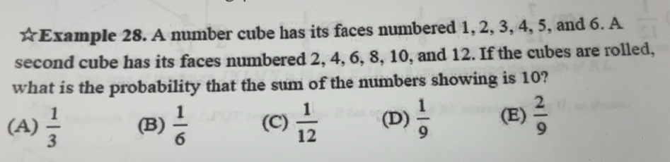 Solved: Example 28. A number cube has its faces numbered 1, 2, 3, 4, 5 ...