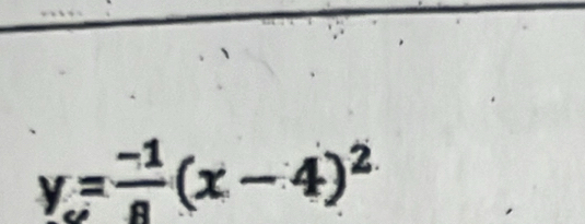 y= (-1)/8 (x-4)^2