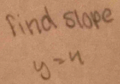 find slope
y=4