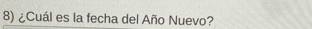 ¿Cuál es la fecha del Año Nuevo?