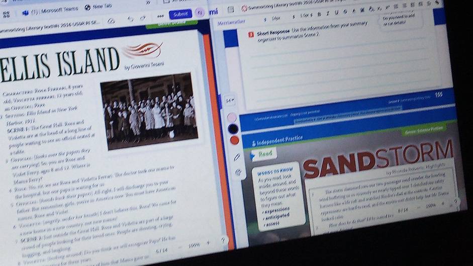 (1) Mcroseft feams Show lab
Guomin 1 U 6
Matrlanatins s ihy 5 iou s    
meartng Literory terh is 2016 US6A in Se C mi
D  thant Responce Uhe the information from your summely
_egrde to summats "2 eee")
ELLIS ISLAND by Gieaoriea Tasora___
Canune enas Rena fraaças, 8 youo
_
_Ss  G  o  195
i Sey rine. Ells Sdand in Nen Tork
Harbor 1931
MCRNE &: The Gat Hall Rons und
Vicketon are at the binad of a lonig lose od
perple wating to see un otliccó setel a
# Tabla
Copscses: Sooks over the papers they
Reed
Vicket Ferry, ages 8t and 12. Where io Independent Practice
ar carrying So yuu sre lrae snd 
* Grrscias: (Jnd lack their papers) A cght. F wll dsdharge pou to pon WORDS TO KHOW SANDSTORM
4 Rene. H6 se we wrd Roma and Vintetia Verraes. The deucten tach oar mana to
Mars Ke y
As you rad, look
the hoped, but onr paps is wating for a
r exprestions owied batteting on tn maendly we nearly tapped we I shatcled as ctty
# Ton wecn Sangrity, under her beauth, I dealt Seleve this Reaal We come to  vy Rsnte Roiserts, Mighäght
father. Hen remenier gitle qatre is haercs ne "ho mad wre haet 
    
anticipated  hernesln w ile p ite and seacied tanden's dat ot the conde s Castag
*  SCRMR a fost cnnsite the Genst Mall Raca and Tcbetin wrs part of aborge to figure out what The sorm cumened wn one tom passender aand ineder the bonding 
s nee hame in a noe country, nut nne maned beyood these words
nemez Rene und Vuhe
No đưn vọc do thuật V lạy mn jh ta s 1124  1000
Ti e e a (bünking arned) De you tin ae will eecngnte Vapot He hon epreonens are hard to read, and the svito oust didest ludy boe lhe Dape
cond of geoghe bning toe theie lerred mes. Veigle are deenting, or fing Kugng, and lanphing 
100
hm tht Mana gan n