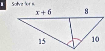 Solve for x.