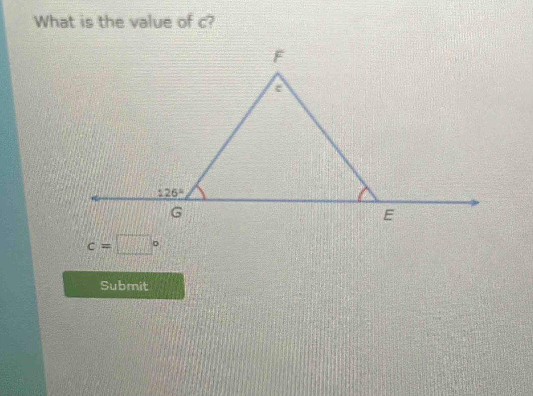 What is the value of c?
c=□°
Submit