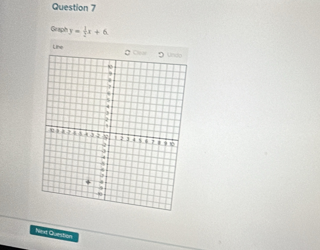 Graph y= 1/2 x+6
Line 
Next Question