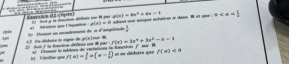 Konmeaion I o eprin g(x)=4x^2+6x-1 0
- ada une scpae solution a dane. B et qee 
1 i ) He dédutre de sípse de ( Doasos un encadrenent de a d'aorgütsde g(x)=0 fr i f(x)=2x^4+3x^2-x-1 frac 1
gr(x)
20 Son y ta fonction defleae vr i par 
. Värller gee a) Crusser le iablens de variations la lonction / sor H et == cédutre q=n f(a)=0
f(x)= 1/3 x(x- 1/3 )