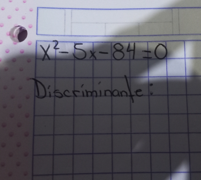 x^2-5x-84=0
Discriminane