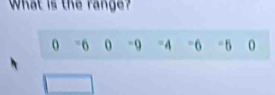 What is the range?
=6 - 0 =4 =6 =5 O