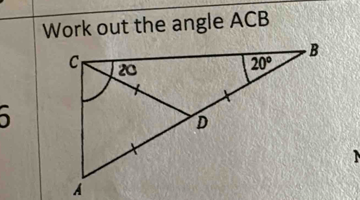 Work out the angle ACB