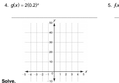 g(x)=2(0.2)^x 5. j(x
_ 
Solve. - 10