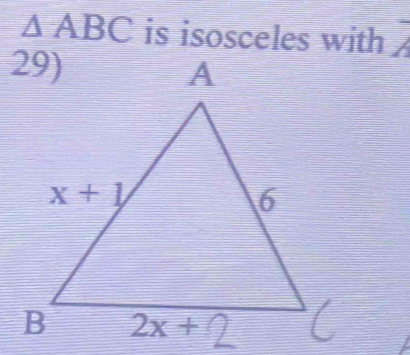 △ ABC is isosceles with I