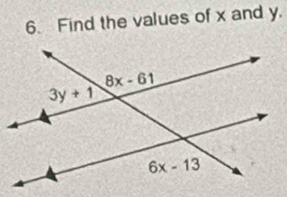 Find the values of x and y.