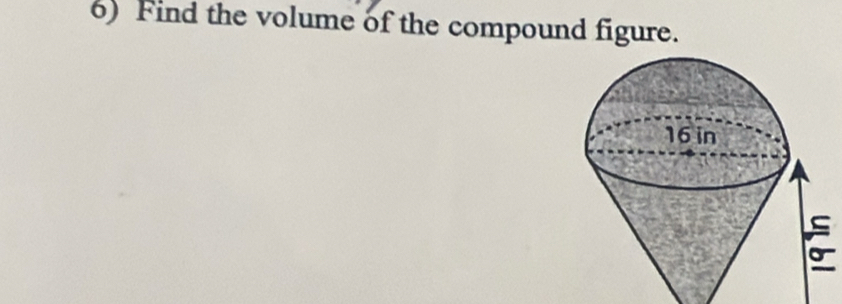 Find the volume of the compound figure.