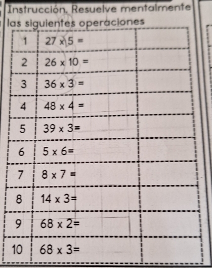 Instrucción, Resuelve mentalmente
l