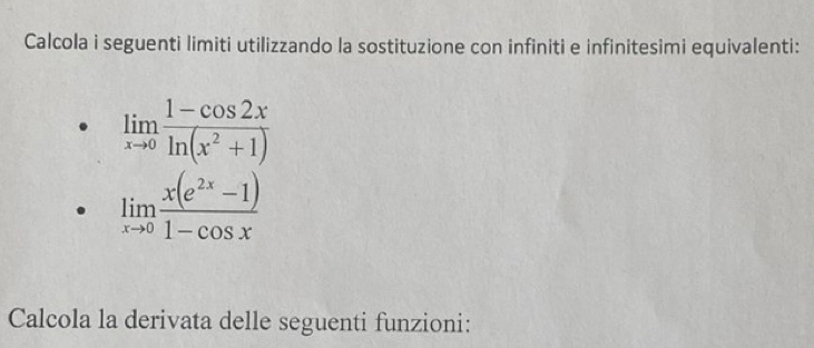 Risolto:Calcola i seguenti limiti utilizzando la sostituzione con ...