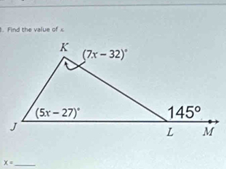 Find the value of 
_ X=