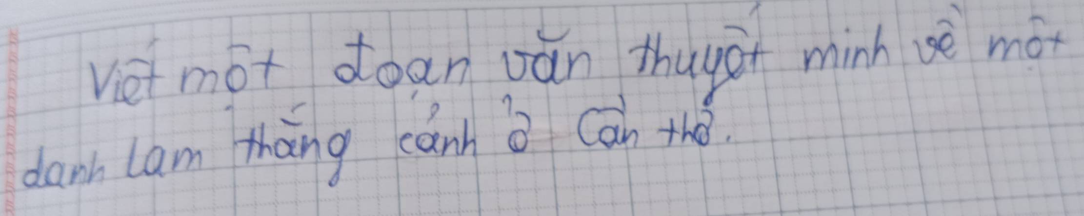 vei mot doan ván thuyo minh sè mót 
danh lam thāng cánn a Cān thǒ.