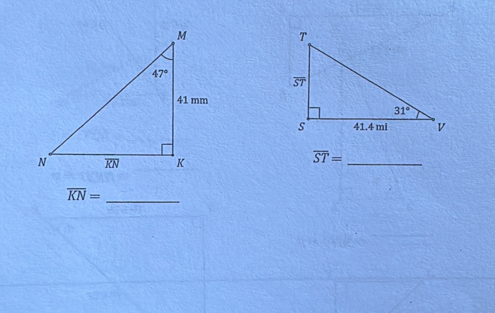 overline ST= _
overline KN= _