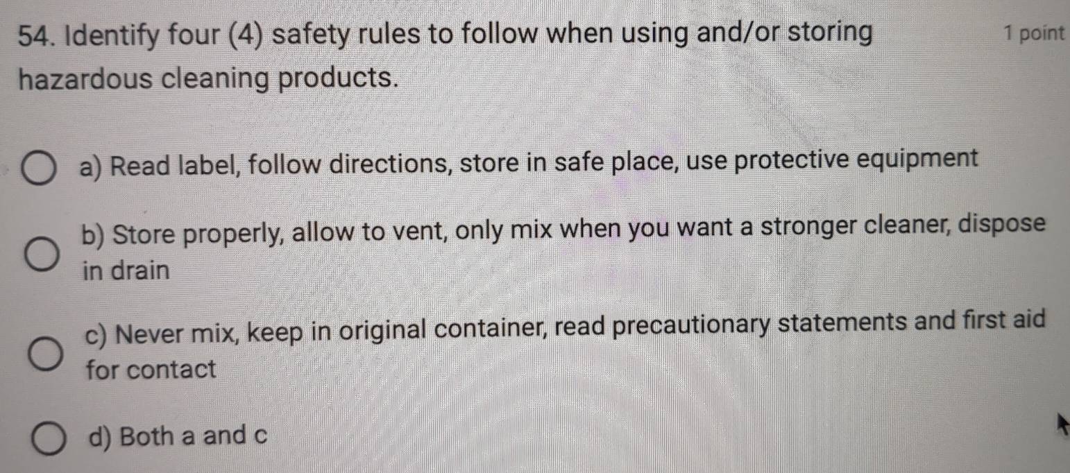 Solved: Identify four (4) safety rules to follow when using and/or ...