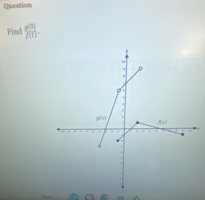 Question
Find  g(0)/f(1) .