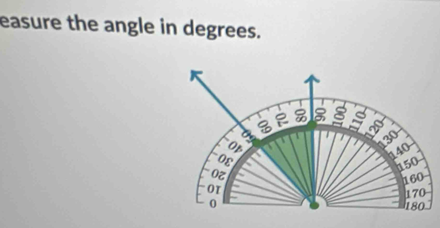 easure the angle in degrees.