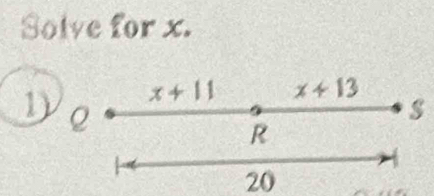 Solve for x.
1
20