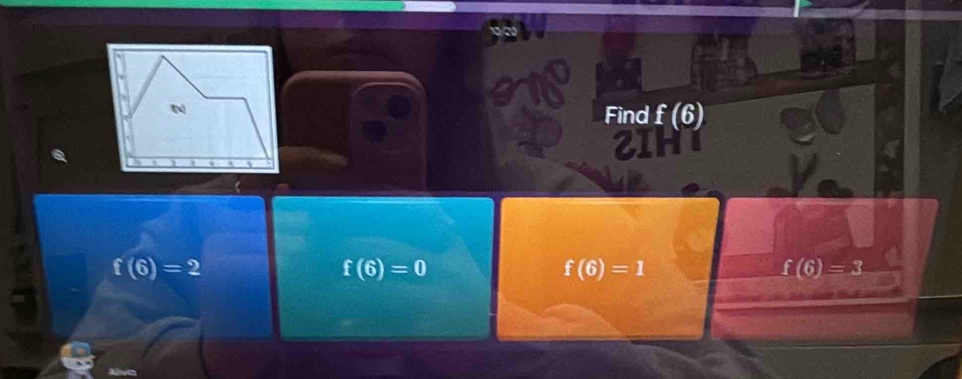 Find f(6)
AF
f(6)=2
f(6)=0
f(6)=1
f(6)=3