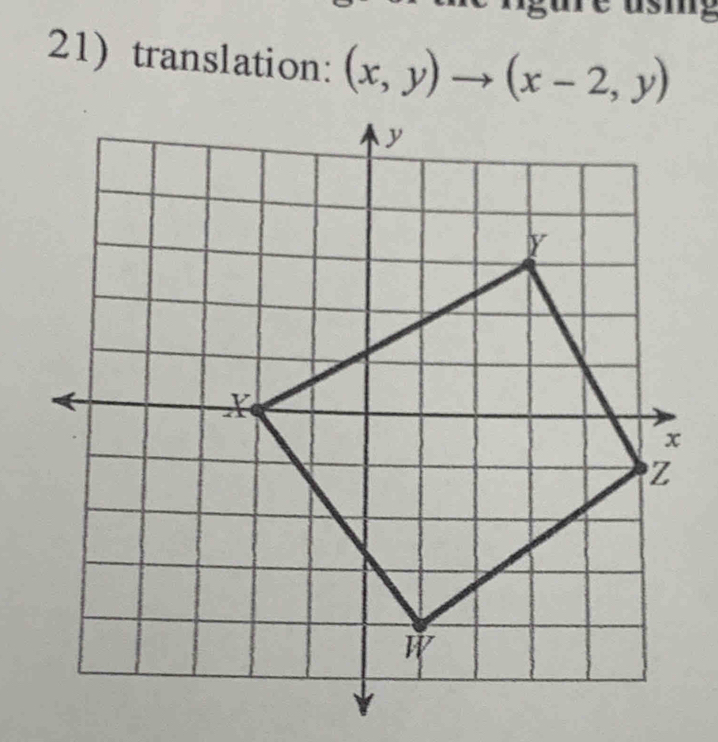 21)translation: (x,y)to (x-2,y)