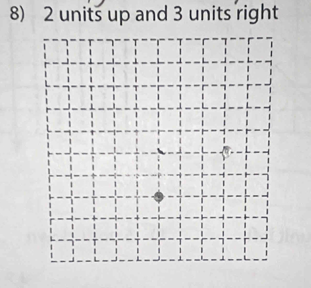 units up and 3 units right