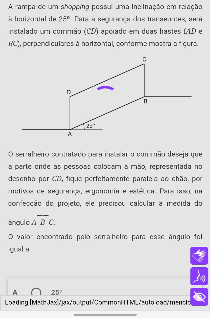 Resolvido:A rampa de um shopping possui uma inclinação em relação à ...