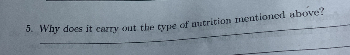 Why does it carry out the type of nutrition mentioned above? 
_