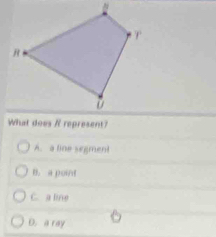 What does / represent?
A. a line segment
B. a point
C. a ling
D. a ray