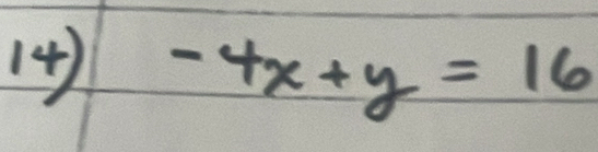 -4x+y=16